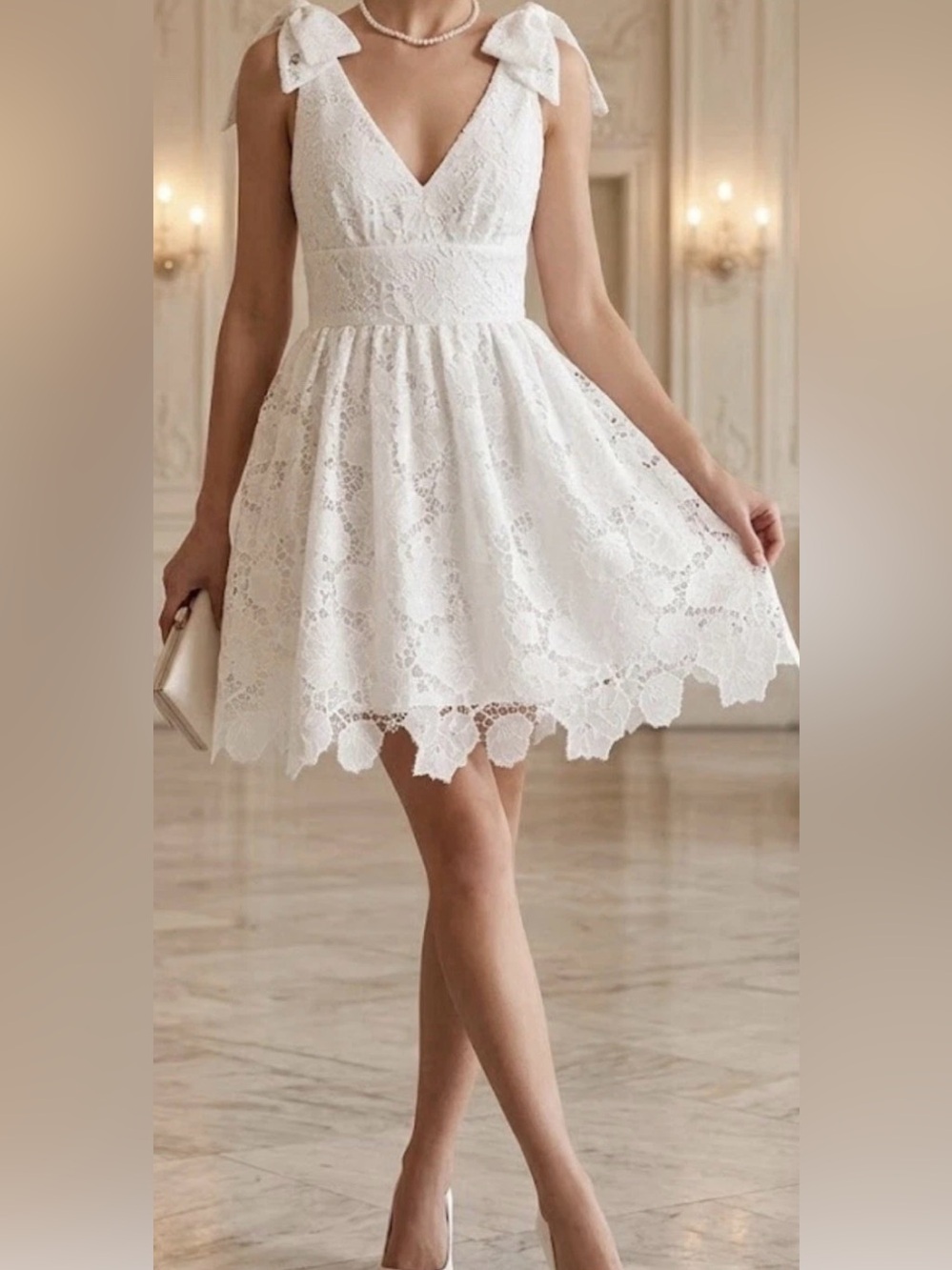 NWT Layered With Love White Lace Wedding Party Bridal Bride Dress Size XS $150